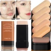 2IN1 Rubber Foundation Stick Waterproof Oil-control Face Base Makeup Nourishing Lasting Concealer Foundation Cream with Brush 1