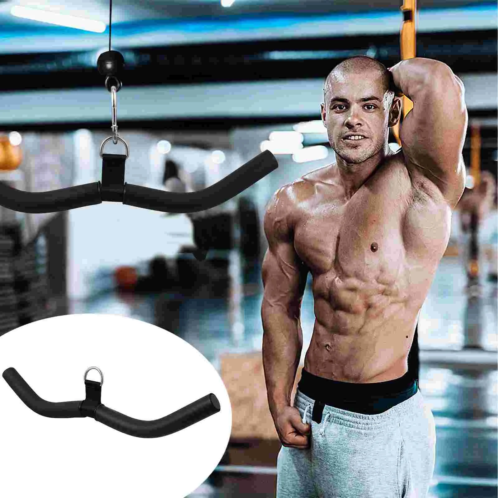 

1Pc Steel Fitness Bar Arm Biceps Triceps Muscle Trainer Exercising Pull Bar