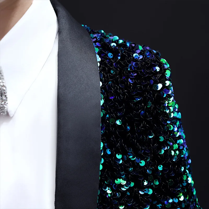 Children handsome British style stage performances host dresses suit set boys Sequins blazer shirt pants bowtie clothing set