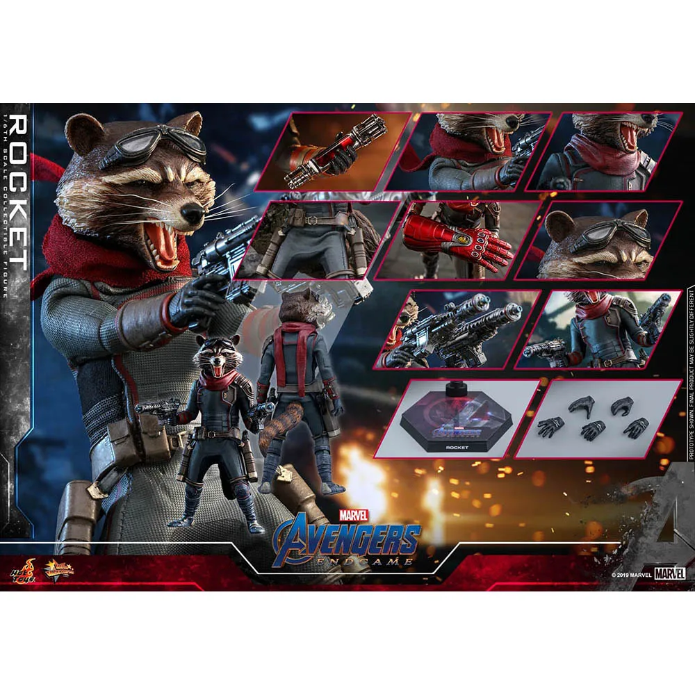 

HotToys 1/6 MMS548 ракета енот Мстители: Endgame Ver. Оригинальная Коллекционная Фигурка аниме экшн-модель игрушки