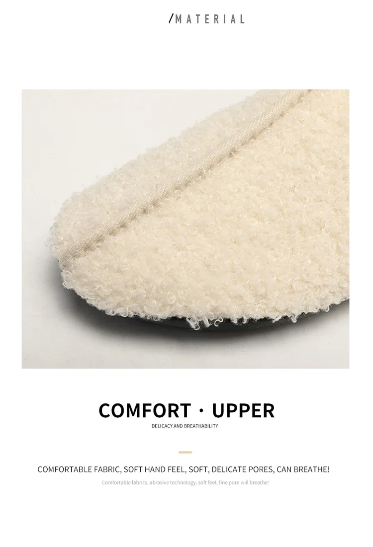 YRZL Winter Slippers Men Indoor Slippers Non-slip Warm Women and Men Slipper Ankle Soft Shoes Comfortable Flat Home Cotton Shoes