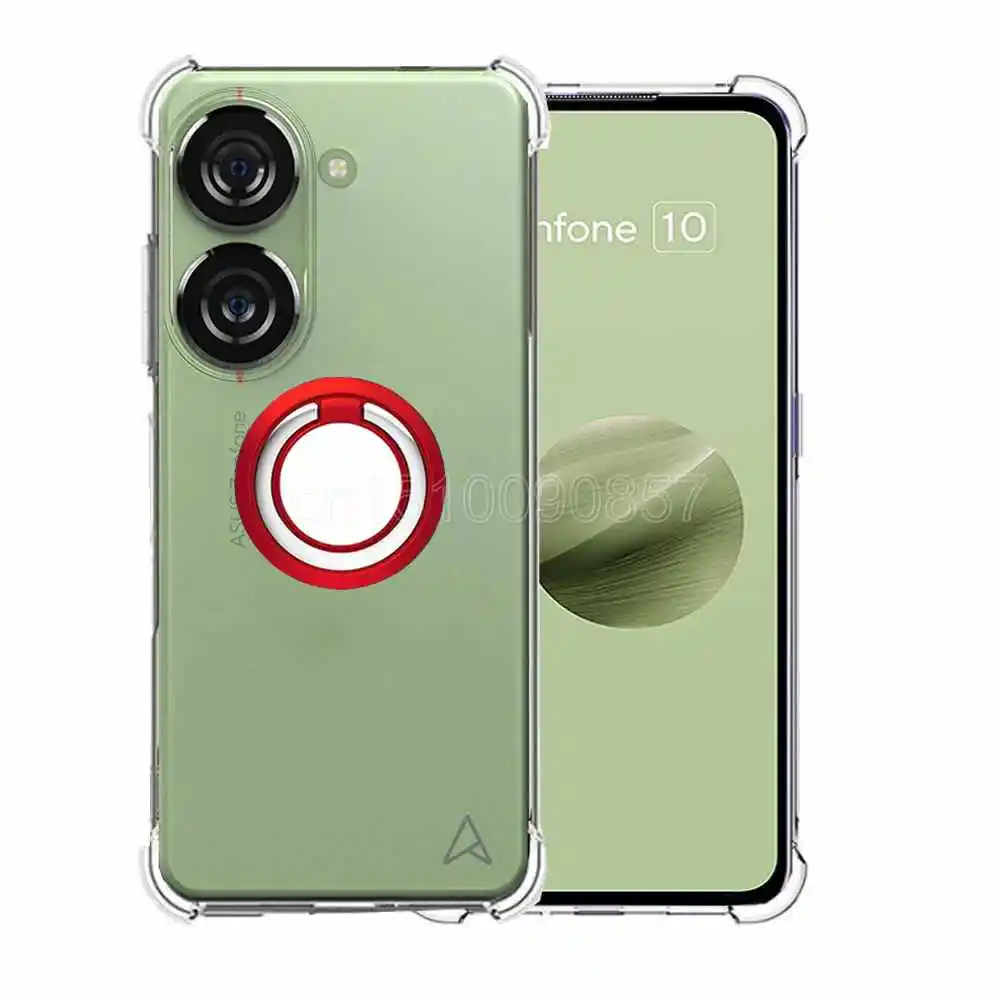 Фото Противоударный чехол с кольцом-держателем Для Zenfone 10 10Z, усиленный мягкий прозрачный чехол из ТПУ с четырьмя углами для Ausu Zenfone9 №2