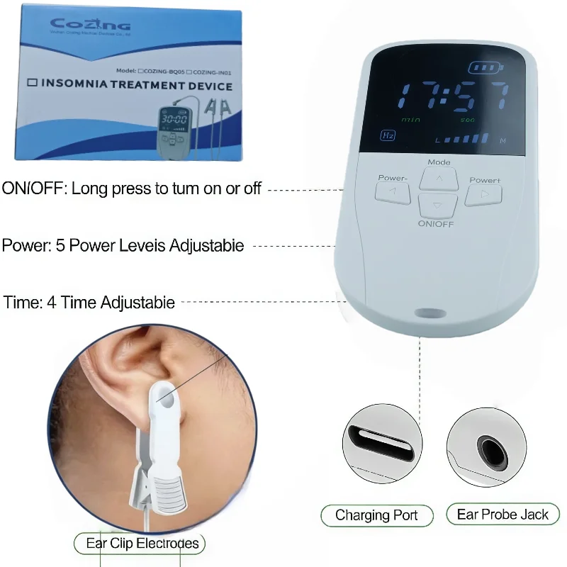 CES Cranial Electrotherapy Stimulation Device for Insomnia Sleep Anxiety and Depression Relief Treatment