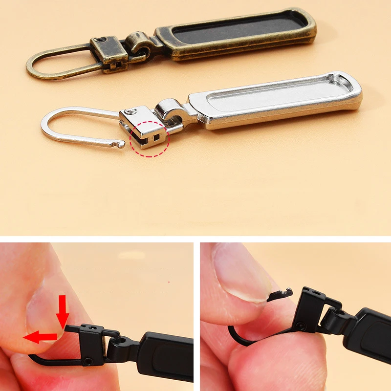 5PCS Metal Zipper Pull Tab Removable Repair Down Jacket Bag Shoes Small Hole Special Zipper Head Pull Drop Accessories