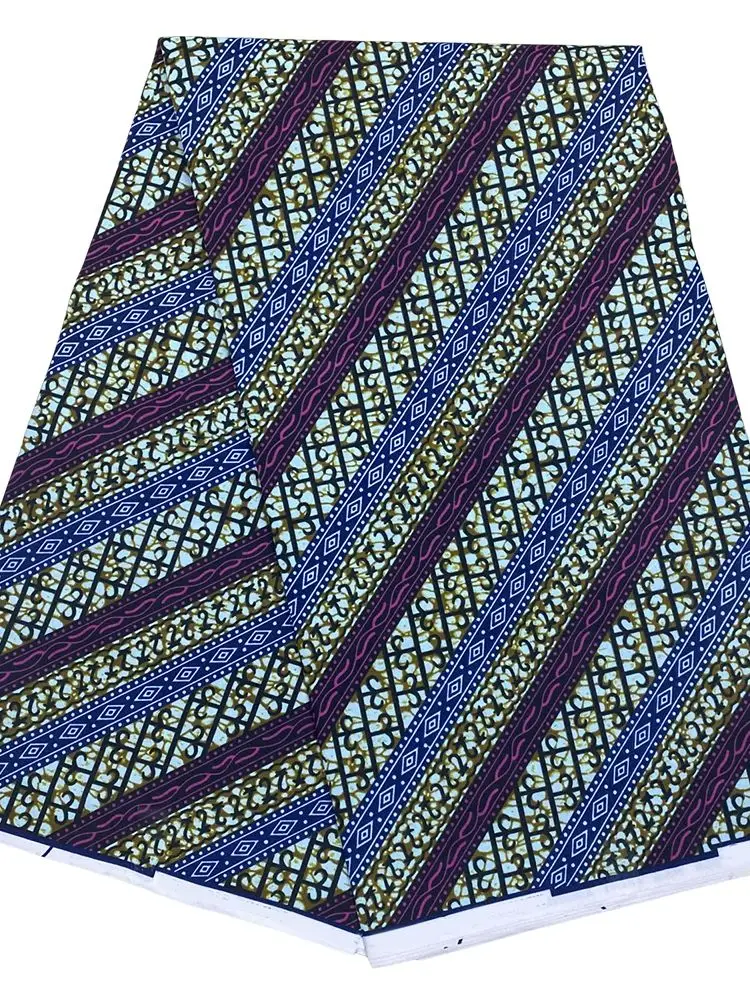 Premium Polyester Fashion African Batik Fabric High Quality Batik Printed Ankara Fabric 6 Yards Womens Sewing