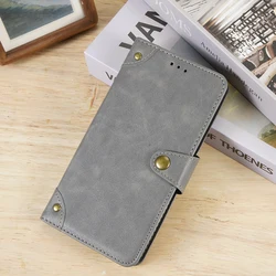 Vintage Leather Back Case with Metal Buckle - Premium Phone Cover and Accessory (GRAY)