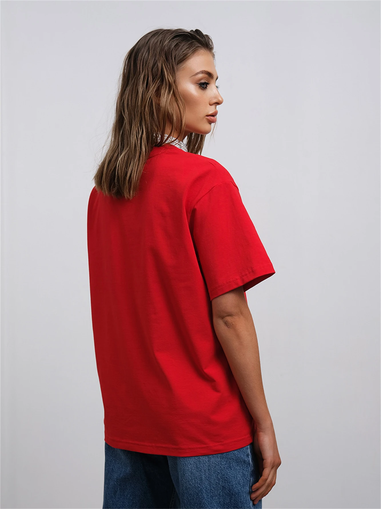 ЛЮ.БОВ Ukrainian Style Women's T-Shirt Summer Boutique Shirt Drop Sleeve Shirt Simple Casual Printed Cotton Tee 2