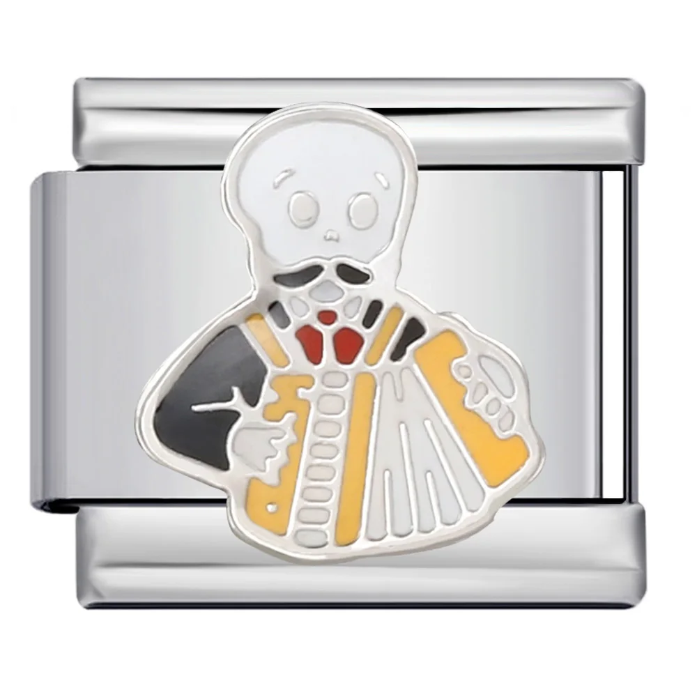 Neue mexikanische Schädel-Geister-Elemente, italienischer Charm-Link, passend für 9 mm Edelstahl-Armbänder, Schmuck, DIY-Herstellung von Perlen als Geschenk – Detail 4