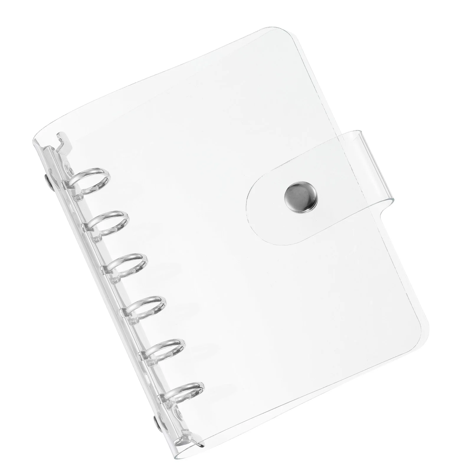 1/2Pcs A7 Clear Binder Cover Soft PVC Loose Leaf Binder Protector Refillable Notebook Shell with Snap Button Closure 6 Ring