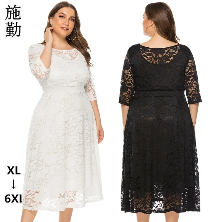 

Lace Evening Dress A-line Tea-length Dress with Pockets for Party vestidos de fiesta de noche Half Sleeve Family Party
