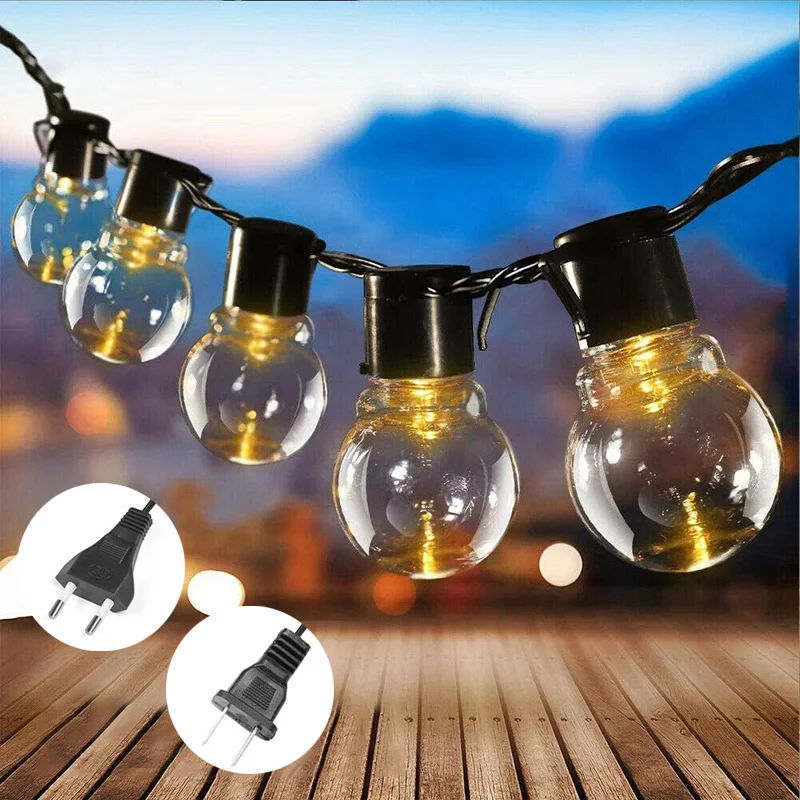 

2.5M/5M 10/20 LED Globe Bulb String lights LED Garden Lawn lamp Waterproof Outdoor Patio Yard Wedding Christmas Festival Decor