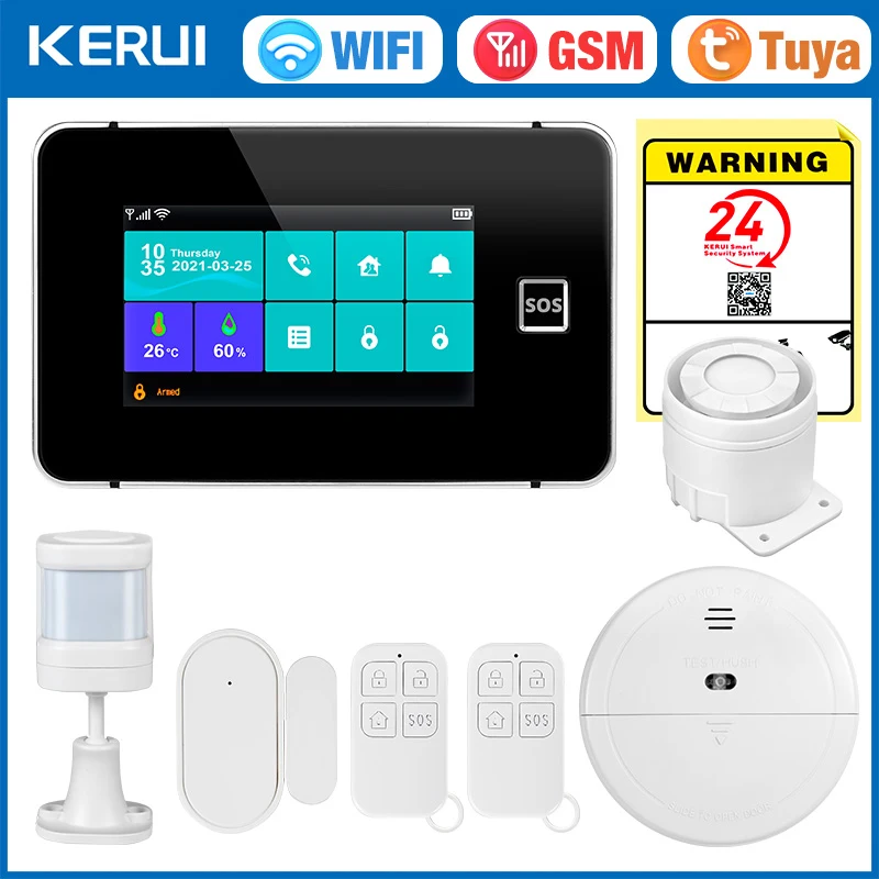 KERUI WIFI 2G GSM نظام إنذار 4.3 بوصة لوحة شاشة لم...