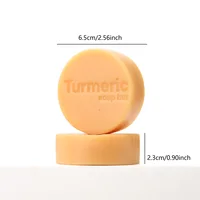 Savon à l'huile essentielle blanchissant au curcuma, 100g, vitamine C, hydratant pour la peau, nettoyage en profondeur, savon nettoyant au citron 5