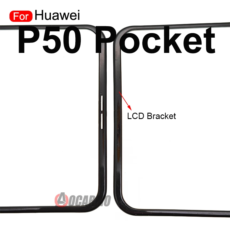 화웨이 P50 포켓 전면 스크린 스탠드 중간 베젤 프레임 LCD 디스플레이 브래킷 플라스틱 홀더 수리 부품에 대 한 1Pcs