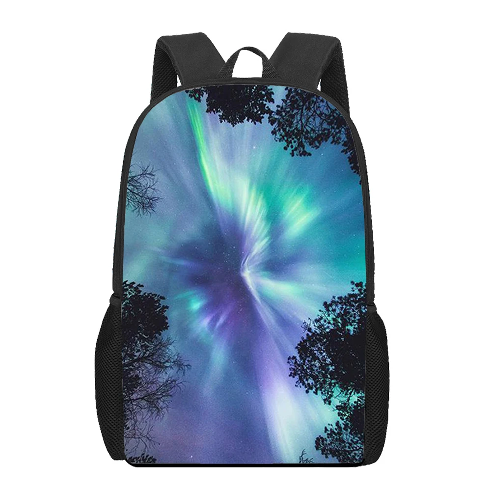 Northern Lights Sky Kids School Bags 3D Book Bag Men 16 Inch Backpack For Teen Boys Kindergarten Bagpack Children Mochila