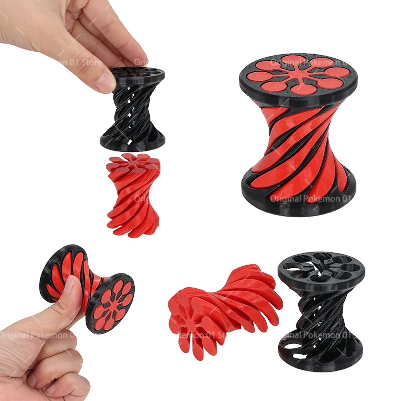 3D Printed Spiral Cone Fidget Toy Impossible Pyramid Passthrough Ghost Sculpture Mini Vortex Thread Illusion Decompression Toy
