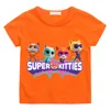 SuperKitties Summer 100% Cotton T-shirt Boy Cartoon Pride Tshirt Short Tops Y2k One Piece Print Anime Tees Kids Clothes Girls 3