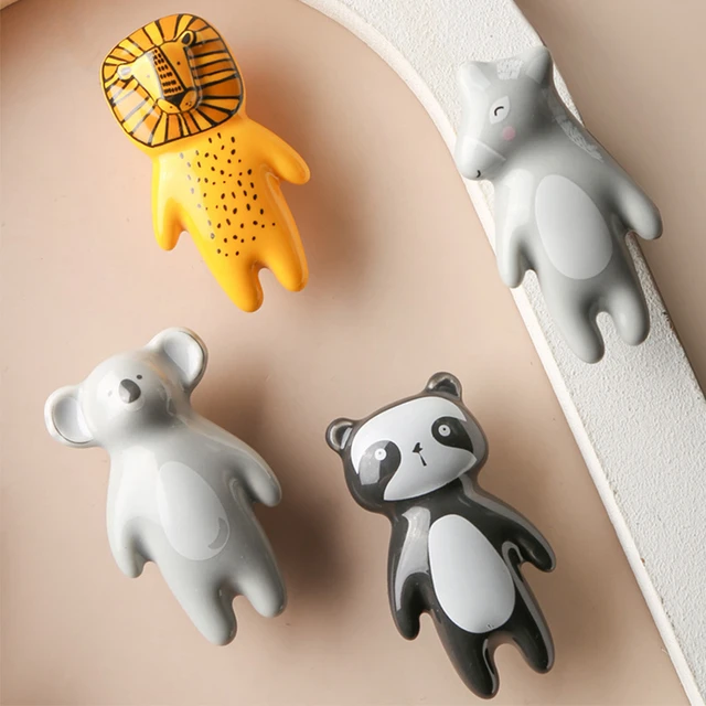 Tiradores nórdicos con forma de Animal para armarios, pomos de madera para  cajones, seguridad para niños, con tornillos, tiradores para puertas y  muebles - AliExpress