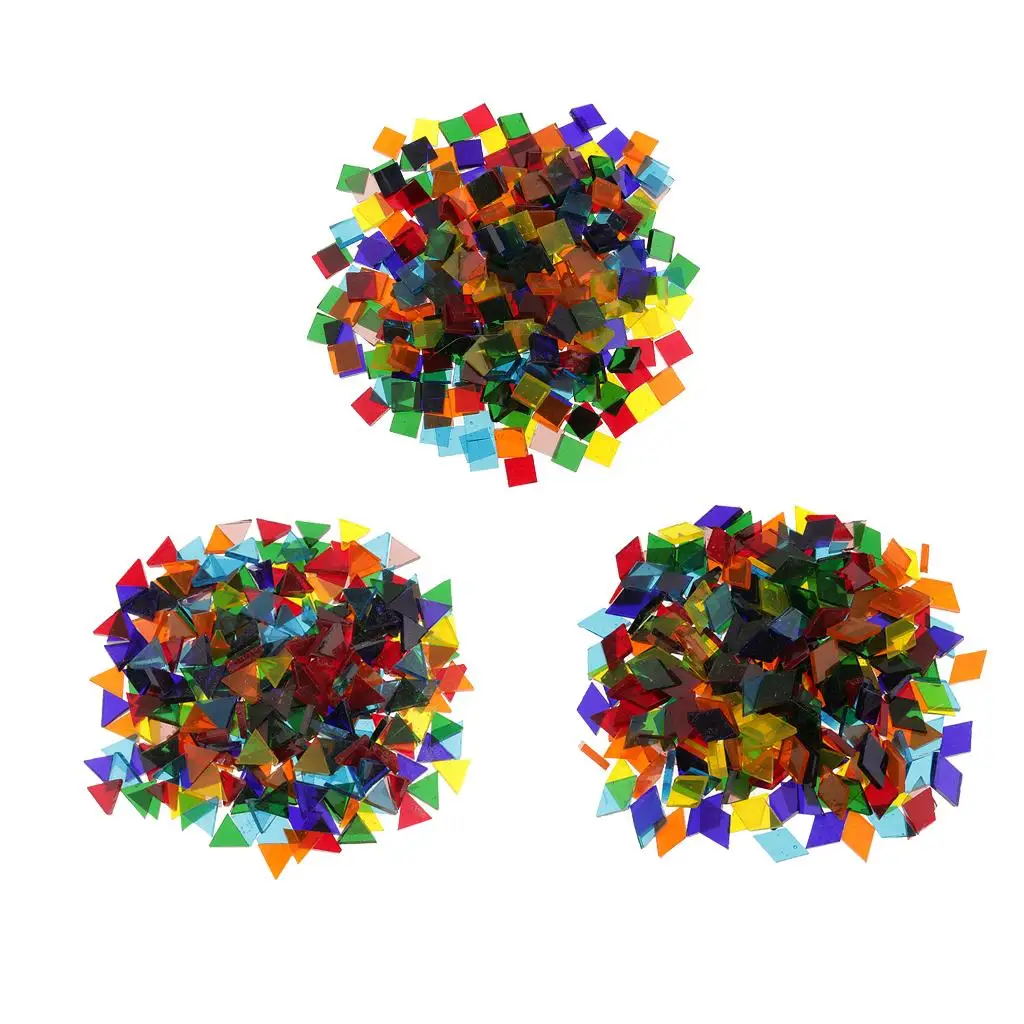 480g Assorted Color Rhombus Vitreous Glass Mosaic Tiles Tessera for Mosaic Making