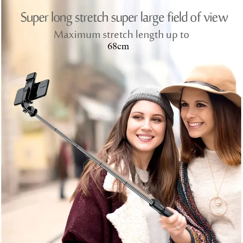 Wireless Bluetooth Selfie Stick with Fill Light & Remote, Extendable Tripod Stand Compatible for iPhone Android Smartphones