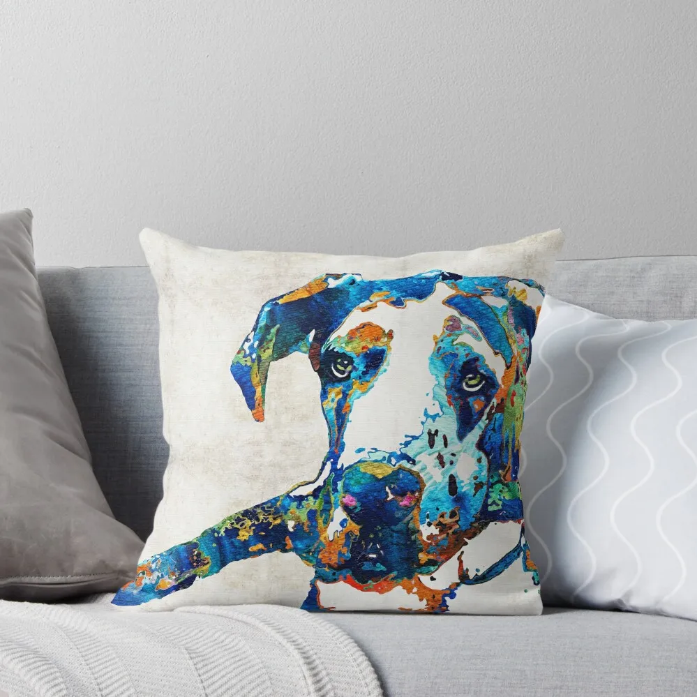 

Great Dane Art - Stick With Me - By Sharon Cummings Throw Pillow Pillowcases Sofas Covers Luxury Pillow Case