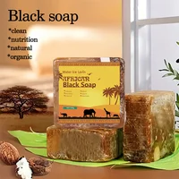 Savon noir africain traitement de l'acné nettoyage en profondeur exfolier le visage hydratant lissage de la peau savon pour le visage pour les soins de la peau 3