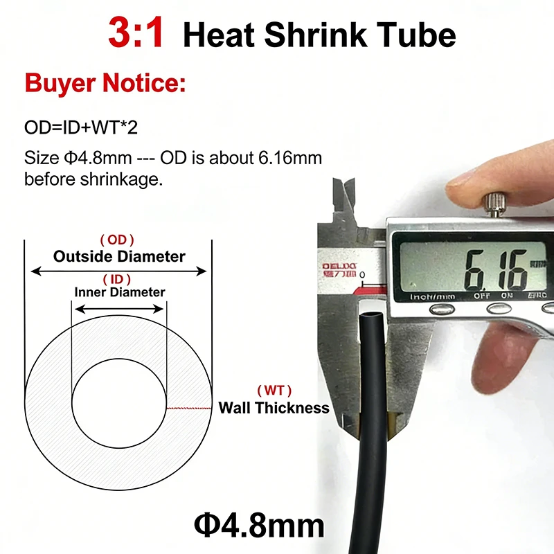 Waterproof Black Dual Wall Adhesive Heat Shrink Tubing for Electrical Insulation