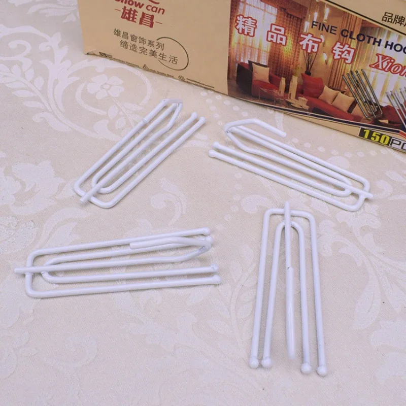 15PCS Metal Four Fork Curtain Tape Hook Curtain Cloth Ring Clamp Tracks DIY Home Accessories