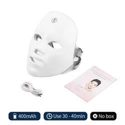 Rechargeable 7-Color LED Photon Therapy Face Mask for Skin Rejuvenation and Beauty (No Box)