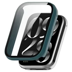 Tempered Glass Smart Watch Strap Bumper Cover with Screen Protector for Mi band 9Pro (Gren)