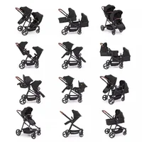 Poussette double multifonctionnelle pliable 2026, vélo bébé convertible léger, livraison UE 5