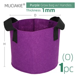 Multi - Gallon Colorful Felt Grow Bags for Optimal Plant Aeration and Humidity Control (Purple)