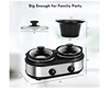 Double Slow Cooker, Buffet Servers and Warmers, Dual 2 Pot Slow Cooker Food Warmer, Adjustable Temp Dishwasher 6