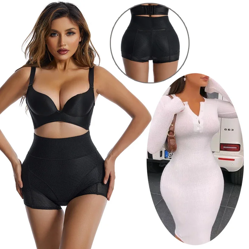 Hip Shapewear Women Mid-waist Body Shaper Butt Pad Underwear Removable Fake Ass Buttocks