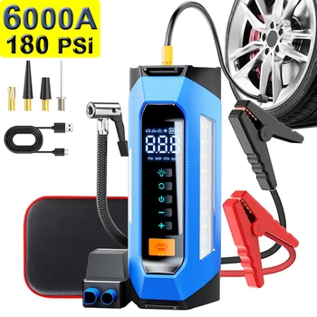Avviatore per batteria per auto PSOOO 6000A 12V 100000 Dispositivo di avviamento automatico per booster portatile Power Bank mAh Avvio di emergenza
