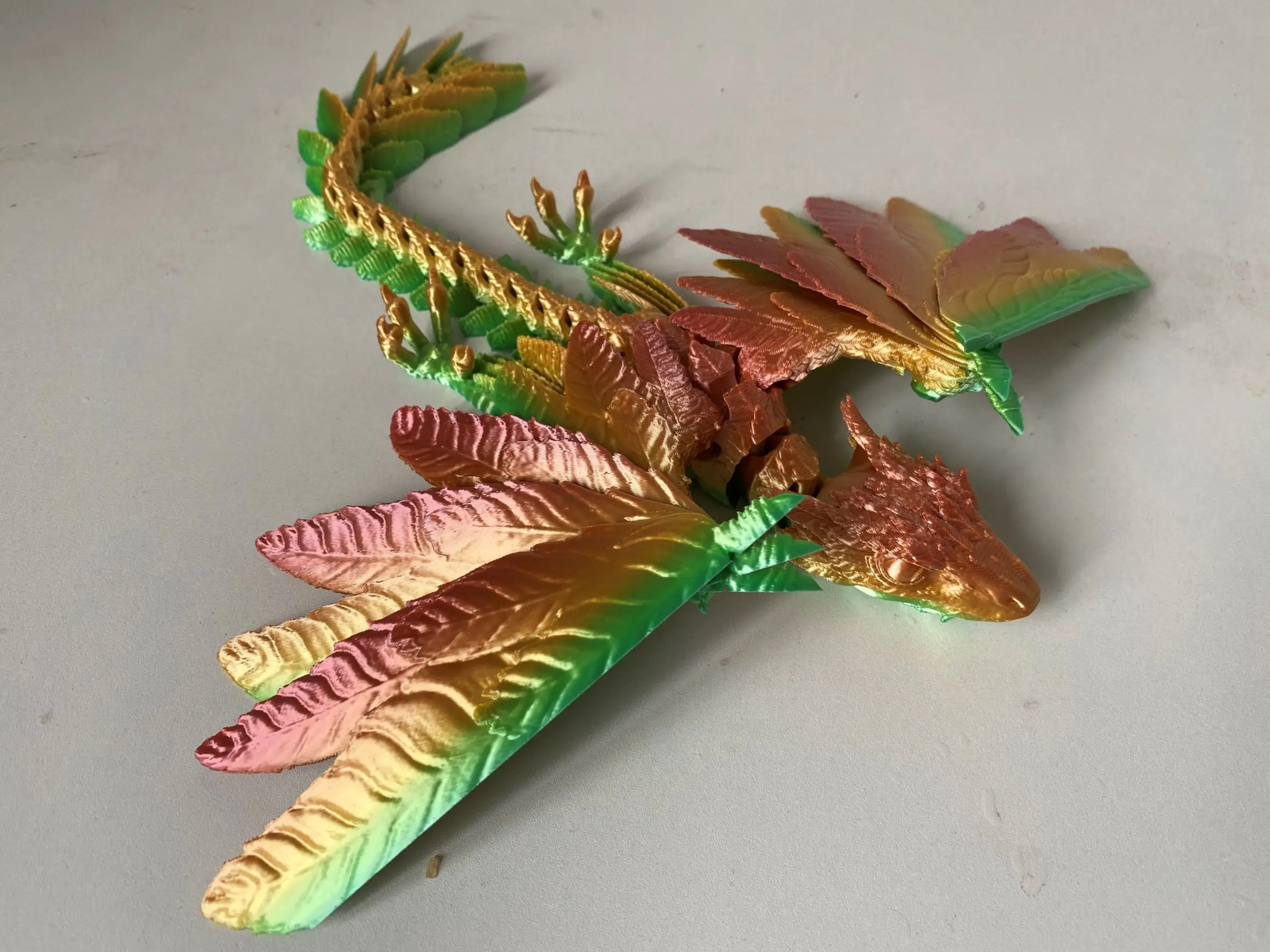 3D Printed Feather Flying Dragon Model Tabletop Decoration Gift Toys for  Adults Action Figure with Movable Joints 3D Printing