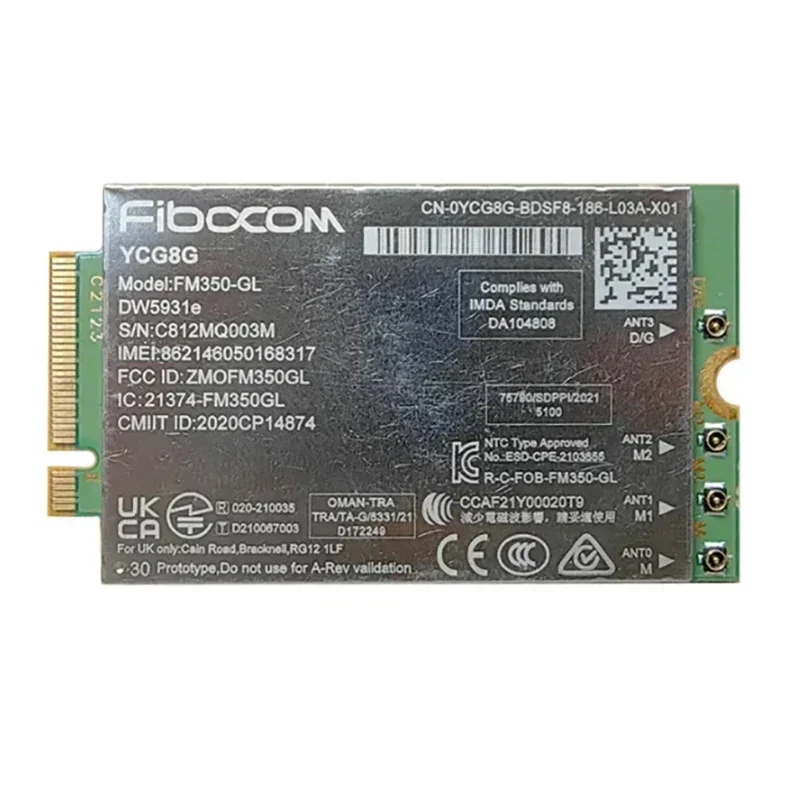 

New Fibocom FM350-GL DW5931e 5G M.2 Module for Dell Latitude 5531 9330 3571 Laptop 4x4 MIMO GNSS Modem