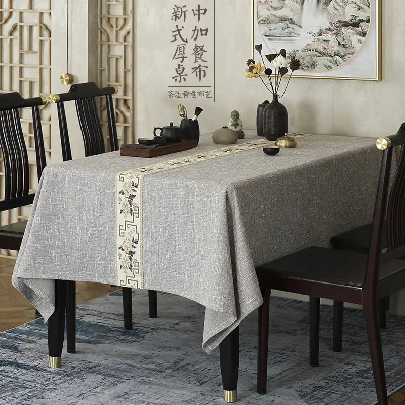 

Table Cloth Chinese Table Mat New Chinese Tea Table Cover Cloth Round Table Tablecloth Rectangle Embroidered Tablecloth