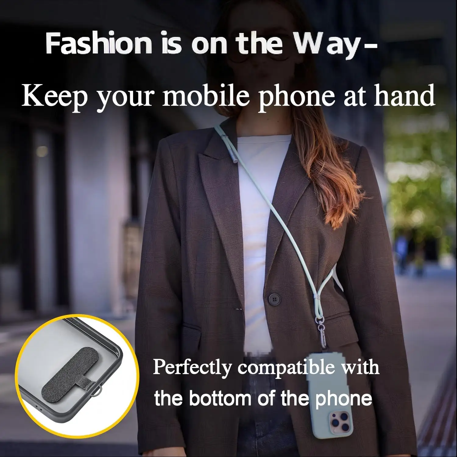 2 in 1 USB C 충전 케이블 폰 끈 ? 60W 고속 충전 및 데이터 동기화, C to C 브레이드 케이블(폰 스트랩 포함), i용 범용