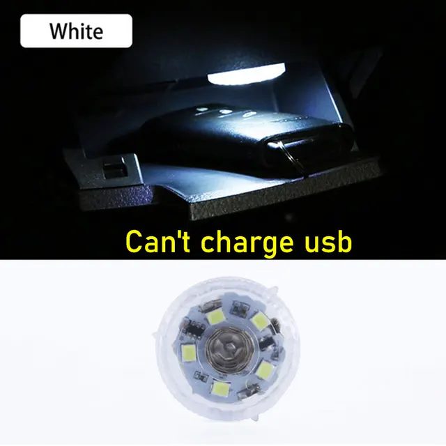 Touch Sensor Car Lighting Light Car Interior Atmosphere Light Mini Touch Roof Reading Lamp Car Styling Night Light USB Charging Electronic White