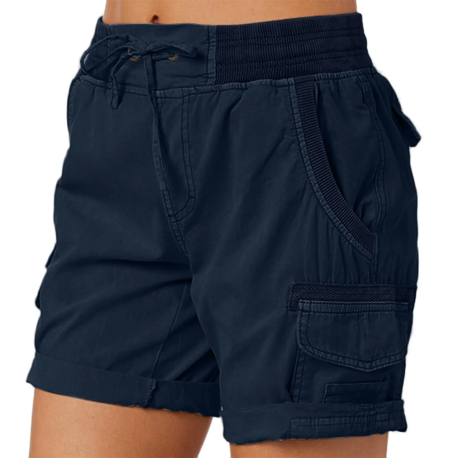 Hot Pants Bermuda Donna Vita Alta Con Laccio Pantaloncini Estivi
