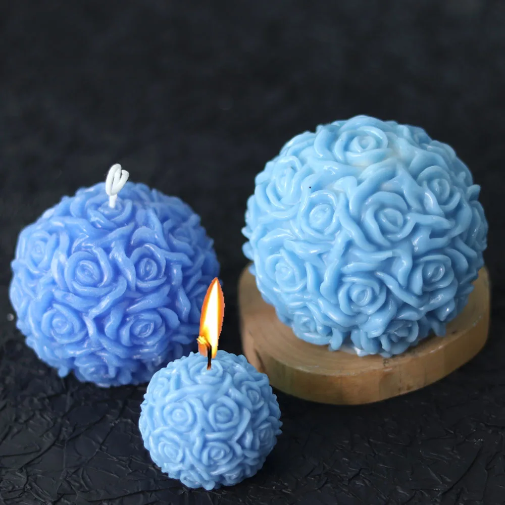 Flower Ball Silicone Candle Mold DIY Handmade Soap Resin Plaster Chocolate Craft Molds Home Wedding Decor silicone mold