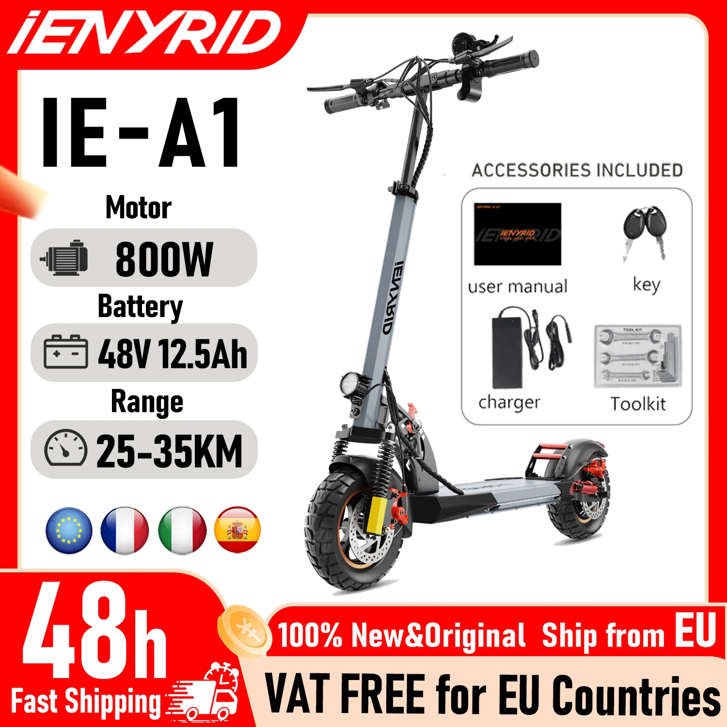 IENYRID A1 Trottinette électrique pliable 800W/48V/12.5 AH E-Scooter Vitesse maximale 45KM par heure Autonomie maximale 20-30KM Trottinette électrique urbaine pour adultes 1 IENYRID A1 Trottinette électrique pliable 800W/48V/12.5 AH E-Scooter Vitesse maximale 45KM par heure Autonomie maximale 20-30KM Trottinette électrique urbaine pour adultes 1