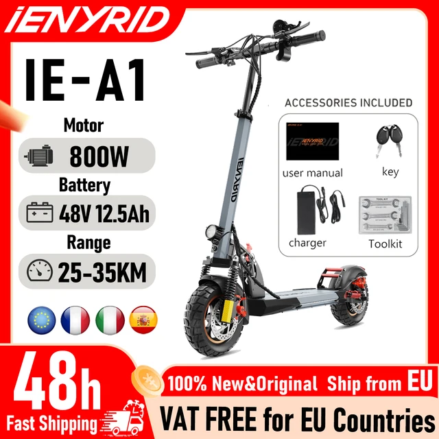 IENYRID A1 Trottinette électrique pliable 800W/48V/12.5 AH E-Scooter Vitesse maximale 45KM par heure Autonomie maximale 20-30KM Trottinette électrique urbaine pour adultes 1