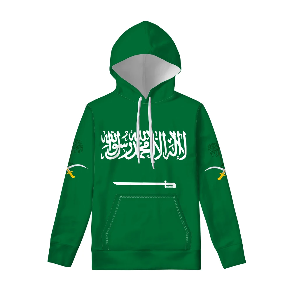 

Saudi Arabia Zipper Hoodie Diy Free Custom Name Photo Sweatshirt Nation Flag Sa Arabic Arab Islam Arabian Country Casual Clothes