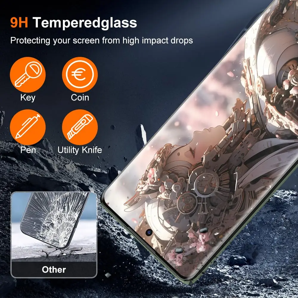 Motorola Edge 40 네오 스크린 보호대 3D 곡선 강화 유리, 측면 및 전체 접착제 투명 스크래치 방지, 빠른 무료 배송