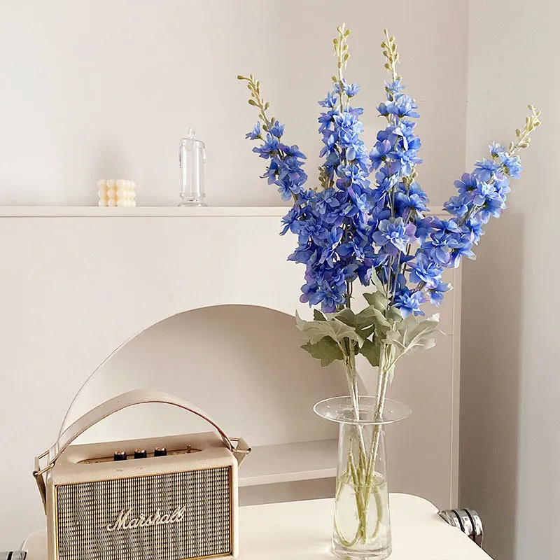 2 포크 인공 몰려 들고 Delphinium 꽃 웨딩 홈 장식 가구 꽃 웨딩 장식 히아신스 꽃