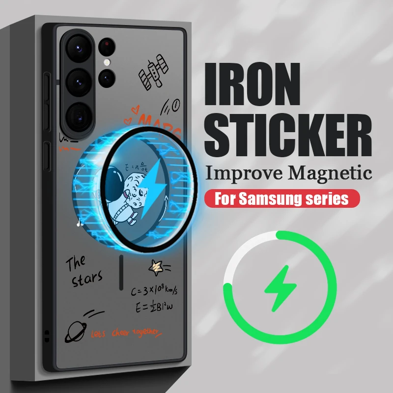 Magnetic Cute Astronaut Matte Phone Cover