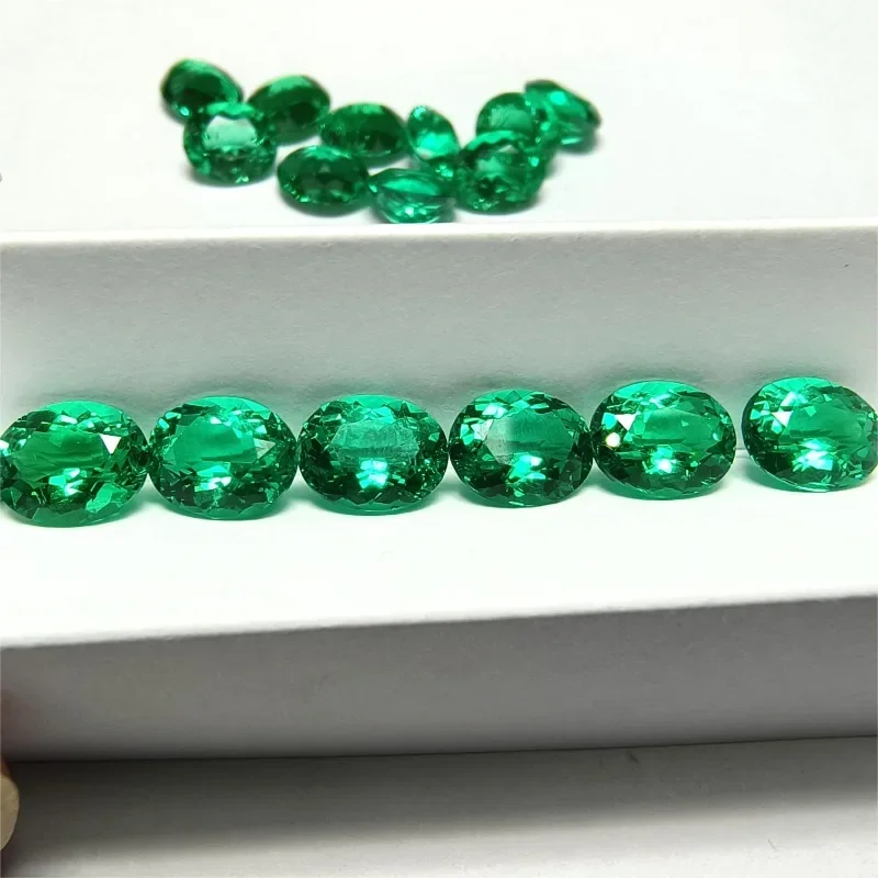 

Lab Grown Columbia Emerald Oval Shape Green Gemstone for Diy Jewelry Pendant Bracelet Making Material with AGL Certificate