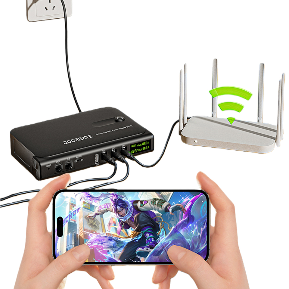 UPS Backup Battery Power Supply Without Battery Portable Standby Uninterruptible Power Supply for Router Modem Security Camera